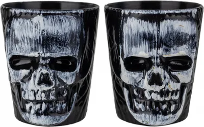 Produktbild von 2 Totenkopf Schnapsgläser als Halloween Tischdeko