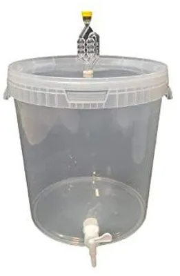 Produktbild von SILPLAST Kompletter Gärbehälter Set 33L Gäreimer mit Gärröhrchen, Dichtgummi und Ablaufhahn Transparent
