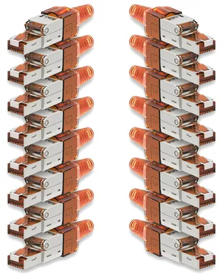 Produktbild von 16x Netzwerkstecker CAT 7 Werkzeuglos RJ45 Netzwerk Metall Stecker Verlegekabel