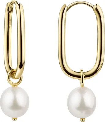Produktbild von Celesta Silber Creolen 925 Sterling Silber vergoldet Perle