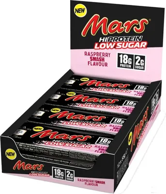 Produktbild von Mars Low Sugar High Protein Bar 12x55g Raspberry Smash