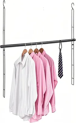 Productafbeelding van Verstelbare kledingstang, 81 cm, 6 hoogtestanden, zwart, voor kasten