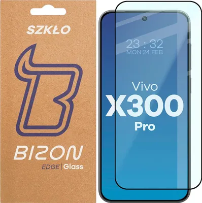 Produktbild von Gehärtetes Glas für Vivo X300 Pro, Bizon Glass Edge 2, Schwarzer Rahmen