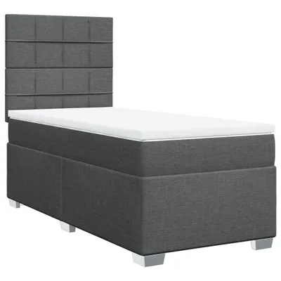 Produktbild von vidaXL Boxspringbett mit Matratze Dunkelgrau 100x200 cm Stoff