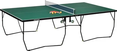 Immagine prodotto di Tavolo da ping-pong da interno con rotelle, tavolo da ping-pong pieghevole, set da ping-pong con 2 racchette, 3 palline, acciaio, verde
