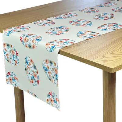 Obrázek produktu pro Skvrnám odolný ubrus běhoun Velikonoční květina Velikonoční vajíčko Béžová Bieżniki 50x160 cm
