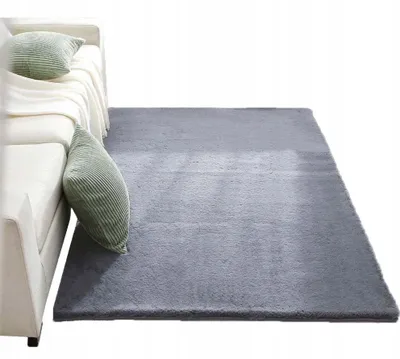 Obrázek produktu pro Plyšový koberec světle šedý měkká králičí srst 160x220 cm