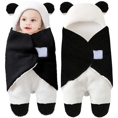 Produktbild von Hooded Swaddle Blanket 1 Stück, Fleece-Schlafsack Mit Kapuze, Für geborene 0–6 Monate