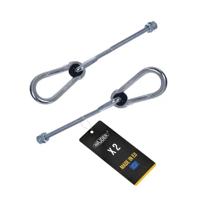 Produktbild von NAJDER 2 Stücke Haken mit 10 mm Karabinerhaken M10x140 mm / 270 mm Schwenkhaken Schaukelhaken verzinkt (2)