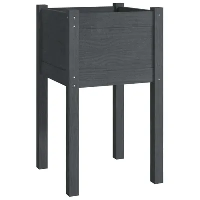 Produktbild von vidaXL Pflanzkübel Grau 40x40x70 cm Massivholz Kiefer