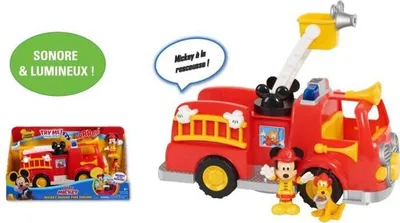 Produktbild von Mickey, Feuerwehrauto, mit Sound- und Lichtfunktionen, inkl. 2 Figuren, Spielzeug für Kinder ab 3 Jahren, MCC00