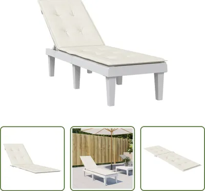 Image de Coussin pour transat Living Store, modèle Melange, couleur crème, dimensions (75+105)x50x3 cm, tissu