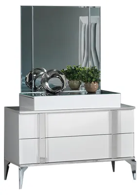 Image de Coiffeuse Coiffeur Miroir Blanc Bois Moderne