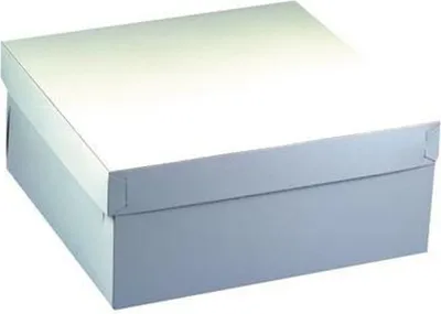 Produktbild von 50 Papstar Tortenkartons, mit Deckel, Pappe eckig 30 cm x 30 cm x 10 cm weiss 18856
