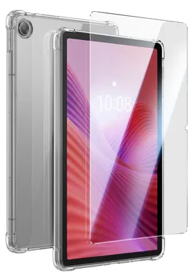 Image de Coque de protection et film protecteur pour Lenovo Tab 10.1 2025, antichoc 360°, transparente