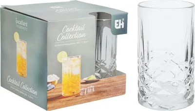 Obrázek produktu pro Sklenice – 4 ks – sklo – 360 ml – pohár – s motivem – koktejlové sklenice – longdrink – voda