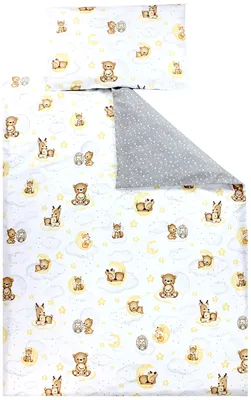 Produktbild von TupTam Kinder Bettwäsche Gemustert 2-Teilig Wendebettwäsche, Farbe: Tiere/ Sterne/ Grau, Größe: 120x90 cm
