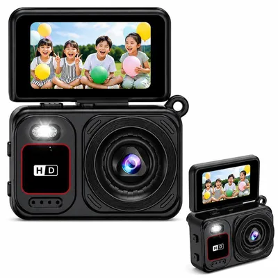 Produktbild von Digitalkamera 1080P mit Nachtsicht, 68MP, 1,47 Zoll LCD, Zeitraffer, Bewegungsmelder, kompakt, USB-aufladbar, mit 8GB Speicherkarte