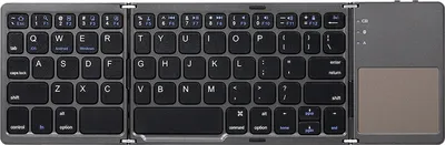 Obrázek produktu pro B033 Přenosná mini Bluetooth klávesnice s 64 klávesami, BT 3.0 | s touchpadem | Oboustranný skládací design, šedá barva