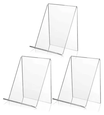 Produktbild von Acryl-Buchständer, 3 Stück, transparente Buchständer, Buchständer, Acryl-Kochbuchhalter, transparenter Kunststoff-Bücherständer für Telefone, Schilder, Broschüren