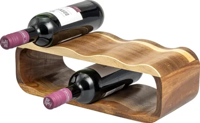 Image de eluno Casier à vin pour 6 bouteilles, casier à bouteilles en bois d'acacia, 38 x 12,5 x 16 cm
