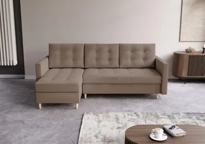 Produktbild von FurMeb24 - Ecksofa DIVO L - Skandinavisch , Sofa mit  2 Bettk€sten und Schlaffunktion - PAROS 03