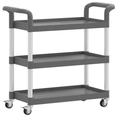 Obrázek produktu pro vidaXL Vozík se 3 policemi šedý 77x34x72 cm Hliník
