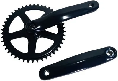 Produktbild von ALU Kettenradgarnitur Kurbelgarnitur Stahlkettenblatt 46Zähne AL131mm dunkelblau
