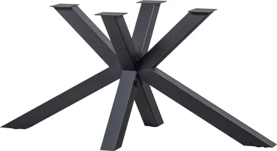 Produktbild von WOOOD Tablo Tischbein aus Metall 1 Stück, Kreus-Form, Schwarz
