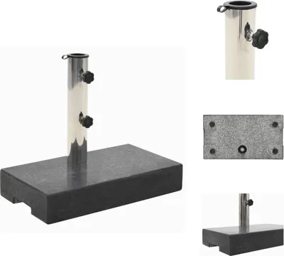 Immagine prodotto di vidaXL Supporto per ombrellone granito 25 kg rettangolare nero - Supporto per ombrellone