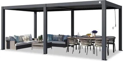 Obrázek produktu pro PRIMEYARD Pergola 3x6 m s hliníkovými sloupky a hliníkovou lamelovou střechou - antracitová