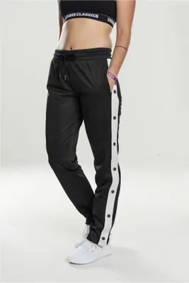 Produktbild von Urban Classics TB1995 | Ladies Button Up Track Pants Trainingshose Damen - Farbe: blk/wht/blk - Größe: S