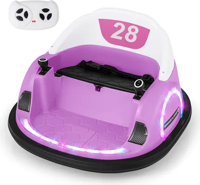 Produktbild von COSTWAY 12V Autoscooter Kinder, Elektro Bumper Car mit Fernbedienung, 360° Drehnug, Musik & Licht, Kinder Elektroauto für Kleinkinder 18 Monaten+ Rosa