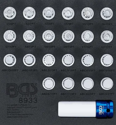 Image de BGS 8933 Douilles pour démonter les serrures de jantes pour VAG, 23 pcs.