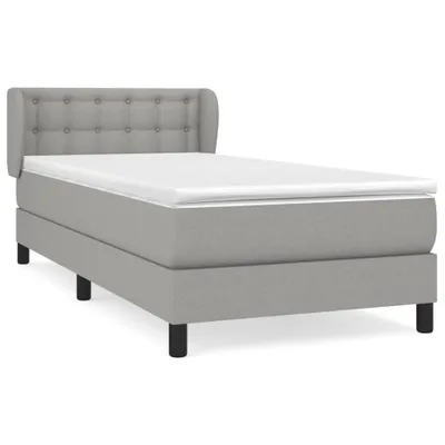 Obrázek produktu pro vidaXL Postel Boxspring s matrací Light Grey 80x200 cm Látka