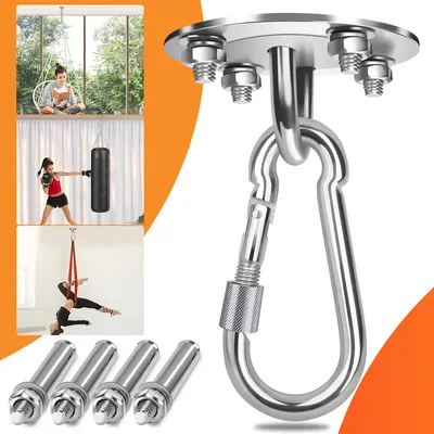 Produktbild von Jiubiaz Stropný háčik Závesné kreslo 450 kg z nehrdzavejúcej ocele Heavy Duty Hook Vhodné ako stropný držiak pre joga uterák a boxovacie vrece Sun Sail Seating Swing