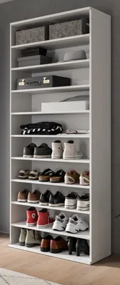 Produktbild von Schuhregal "SystemX" in weiß Flur Diele Regal 80 x 193 cm