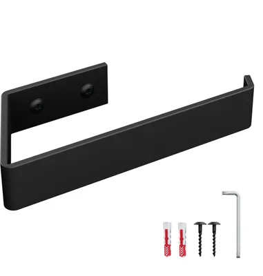 Produktbild von HOLZBRINK Toilettenpapierhalter Schwarz matt 164x72 mm | Klopapierhalter mit Wandmontage für Badezimmer, Toilette | WC Papier Halterung zum Bohren