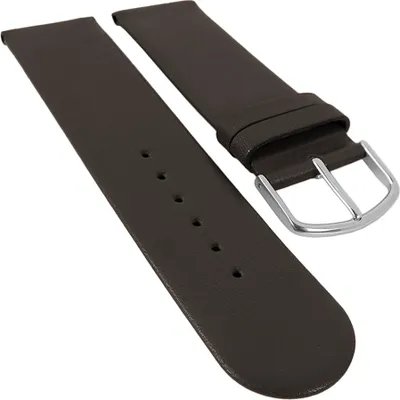 Produktbild von Eulit Uhrenarmband Schafnappa dunkelbraun Leder ohne Naht seidenmatt, Stegbreite:26mm, Schließe:Silbern