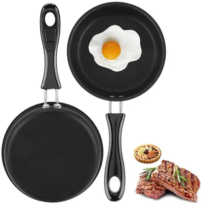 Immagine prodotto di TRANKIELO® - 2 mini padelle da 12 cm – Padelle antiaderenti in ghisa – Resistenti al calore e versatili