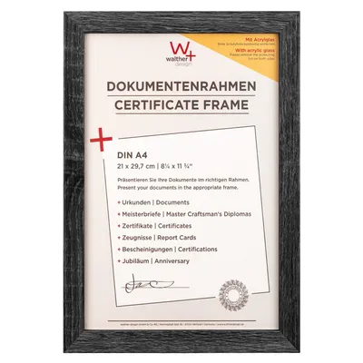 Obrázek produktu pro Walther Dřevěný rámeček Fiorito 21x29,7 cm tmavě šedý akryl