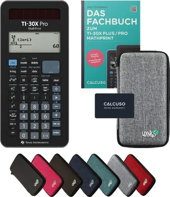 Produktbild von TI-30X Pro MathPrint inkl. Schutztasche Hellgrau & Fachbuch (132 Seiten, DIN A5) – Wissenschaftlicher Rechner – Smart Set