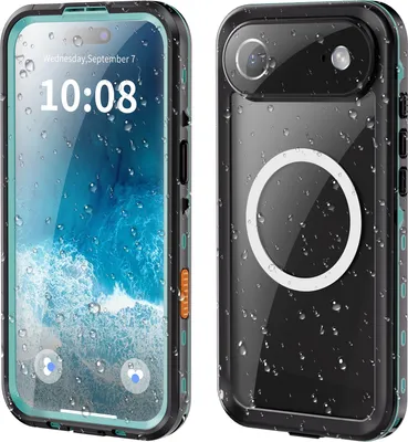Immagine prodotto di Custodia impermeabile per iPhone Air, compatibile con MagSafe, resistente alla polvere e alla neve, IP68 custodia protettiva completa con protezione dello schermo integrata blu