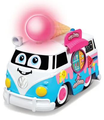 Produktbild von BB Junior - Spielzeugauto - Volkswagen Magic Ice Cream Bus (blau, 20cm) Eiswagen Bulli Sound & Sprache