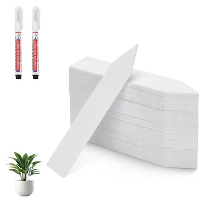 Produktbild von Pflanzenschilder Pflanzenetiketten Pflanzenstecker - 100 Stück - 10 x 2 cm - Weiß - Für Garten und Gewächshaus