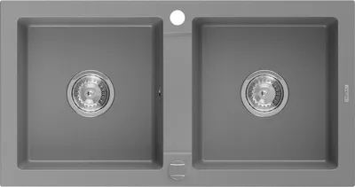 Produktbild von Mexen Mario 2-Becken-Granit-Spülbecken 820 x 436 mm, Grau - 6504822000-71