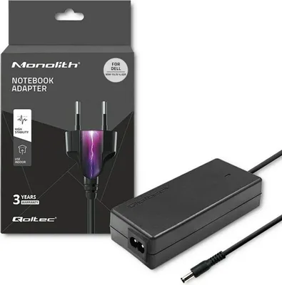 Obrázek produktu pro Qoltec 51516,90W napájecí adaptér pro Dell | 90W | 19,5V | 4,62A | 4,5*3,0+pin | + napájecí kabel