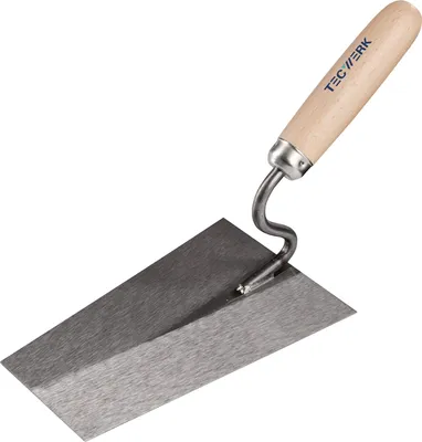 Immagine prodotto di Cazzuola da muratore, lunghezza 180 mm, larghezza 125 mm, con manico in legno di faggio, lama a S in acciaio affilato