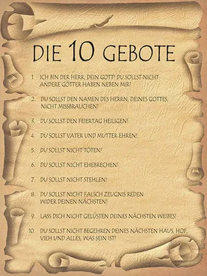 Produktbild von vianmo Holzschild 40x30 cm die 10 Gebote Gottes bin Herr