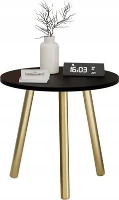 Zdjęcie produktu dla Kawowy Okrągły Stolik Ława Loft Industrial Salon 55 cm